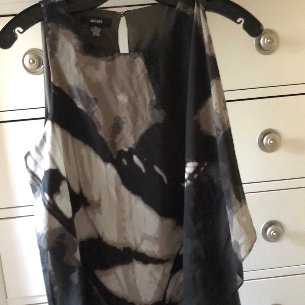 Sheer Sleeveless Asymmetric Blouse